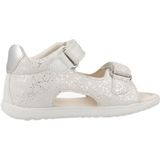 GEOX - MACCHIA Sandalen - Wit/Zilver - Geprint Suède en Lederlook