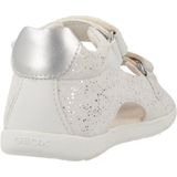 GEOX - MACCHIA Sandalen - Wit/Zilver - Geprint Suède en Lederlook