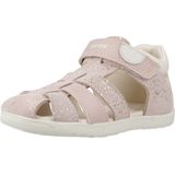 GEOX - MACCHIA Sandalen - ROZE/MELKWIT - Geprint Suède en Lederlook