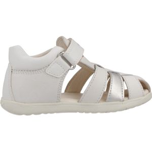 Geox B Macchia Gir-sandalen, babysandalen voor meisjes, Wit Zilver, 18 EU
