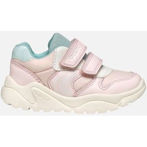 GEOX CIUFCIUF Sneakers - LICHTROZE/ZEEGROEN - Lederlook en Nylon - Lage Meisjessneaker