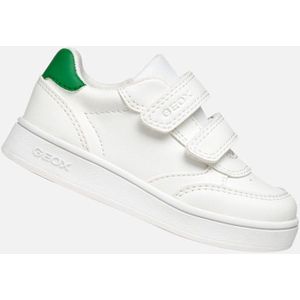 GEOX ECLYPER PEUTER Sneakers - WIT/GROEN - Lederlook/Nylon