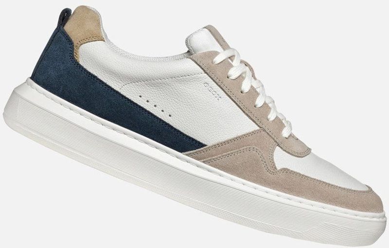 Geox - Deiven - Sneakers - Sand/Wit - Leer/Suède