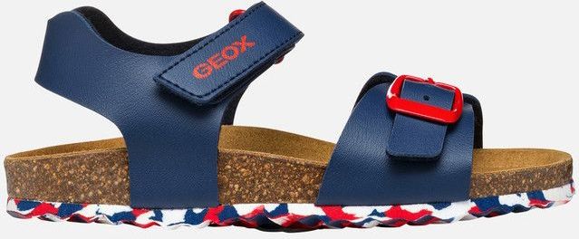 Geox J Ghita Boy B sandalen, marineblauw/wit/rood, 27 EU