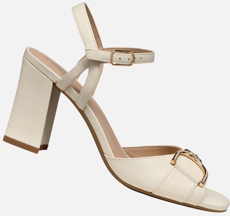 Geox - New Eraklia - Sandalen - Zwart - Leer - Elegante Hoge Hak