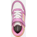 GEOX - WASHIBA Sneakers - Donkerroze/Geel - Lederlook/Textiel/Glittermateriaal