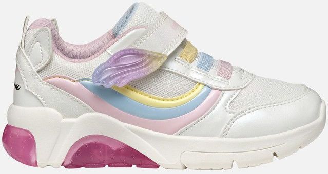 GEOX FADINLIGHT Sneakers - WIT/MULTICOLOR - Lage Meisjessneaker met Lampjes