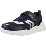 GEOX - LOFTUS Sneakers - Marineblauw/Rood - Mesh en Lederlook