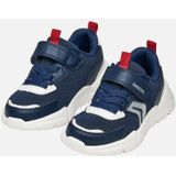 GEOX - LOFTUS Sneakers - Marineblauw/Rood - Mesh en Lederlook