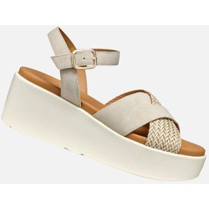 GEOX - XAND 2.2S - Sandalen - Lichte Taupekleur - Suède Bovenwerk