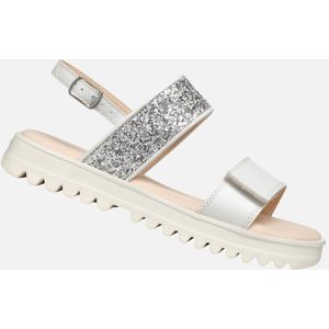 GEOX Coralie - Sandalen - Wit/Lichtzilver - Lederlook/Textiel/Glittermateriaal