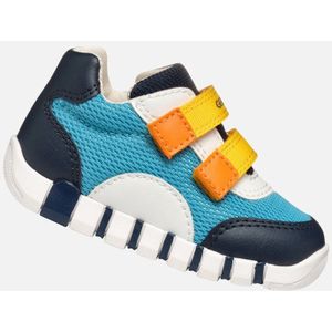 GEOX - IUPIDOO - Sneakers - Blauw/Marineblauw - Mesh/Lederlook