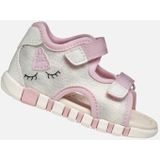 GEOX - IUPIDOO - Sandalen - Zilver/Roze - Glanzend Textiel