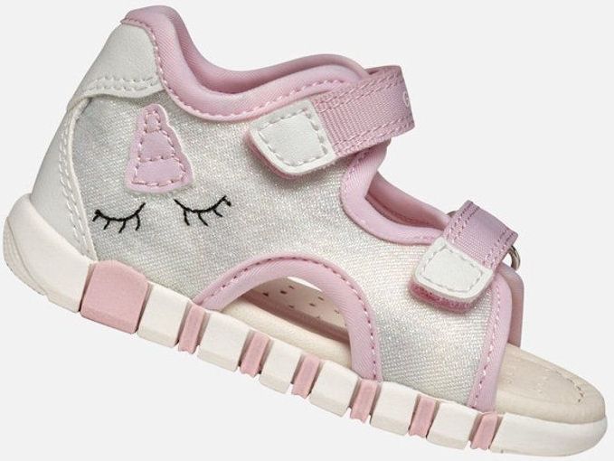 GEOX - IUPIDOO - Sandalen - Zilver/Roze - Glanzend Textiel