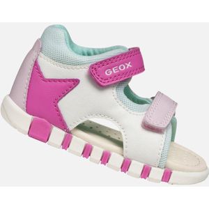 Geox - Lupidoo - Sandalen - Wit/Fuchsia - Leerlook/Mesh
