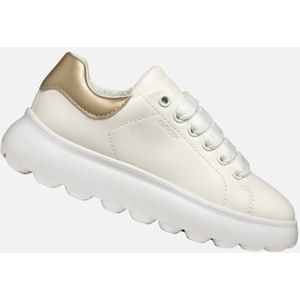 Geox - Puffypop - Lage Sneakers - Wit - Leerlook - Chunky Buitensole