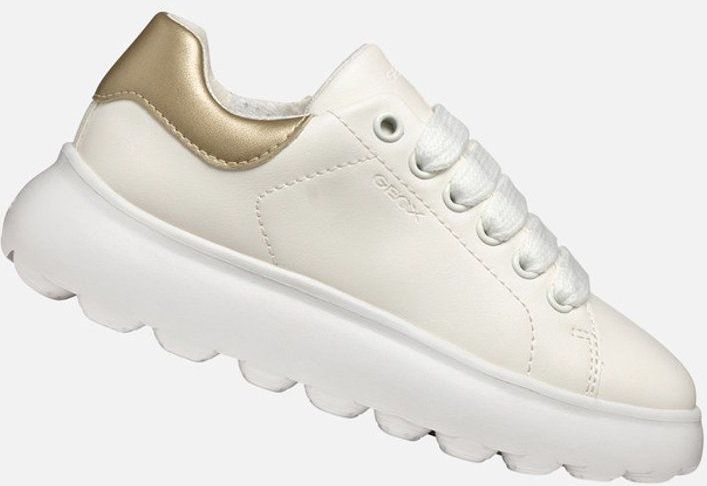 Geox - Puffypop - Lage Sneakers - Wit - Leerlook - Chunky Buitensole