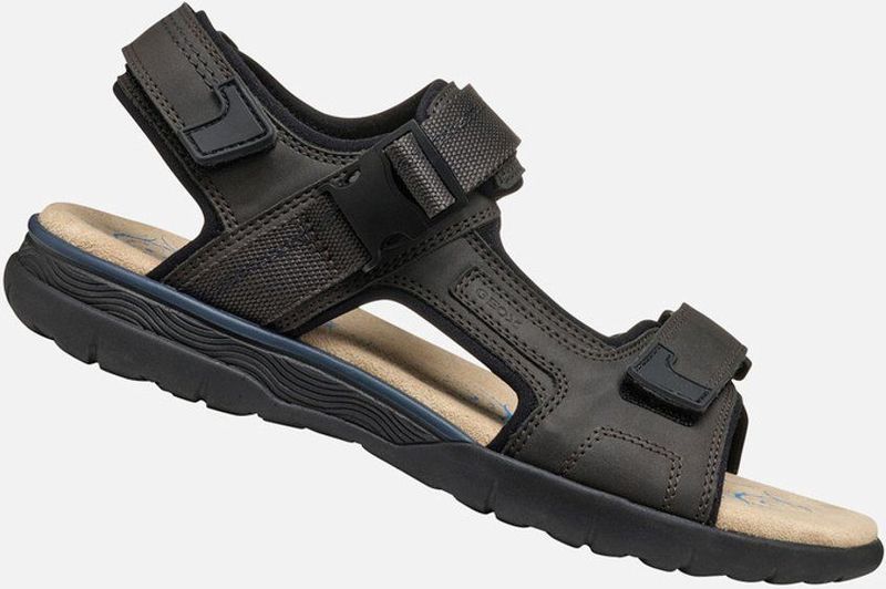 GEOX - U55ELB 000EK Sandalen - Bruin - Nubuck-effectmateriaal - Casual - Plat