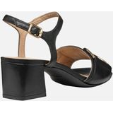 GEOX - NEW ERAKLIA 50 - Sandalen - ZWART - Nappa - Damessandaal met Metalen Detail