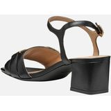 GEOX - NEW ERAKLIA 50 - Sandalen - ZWART - Nappa - Damessandaal met Metalen Detail