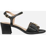 GEOX - NEW ERAKLIA 50 - Sandalen - ZWART - Nappa - Damessandaal met Metalen Detail