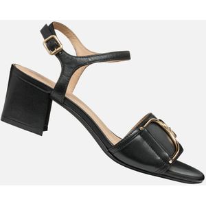GEOX - NEW ERAKLIA 50 - Sandalen - ZWART - Nappa - Damessandaal met Metalen Detail