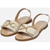 Geox - Naileen - Sandalen - Lichtgrijs - Leer - Met Metalen Gesp