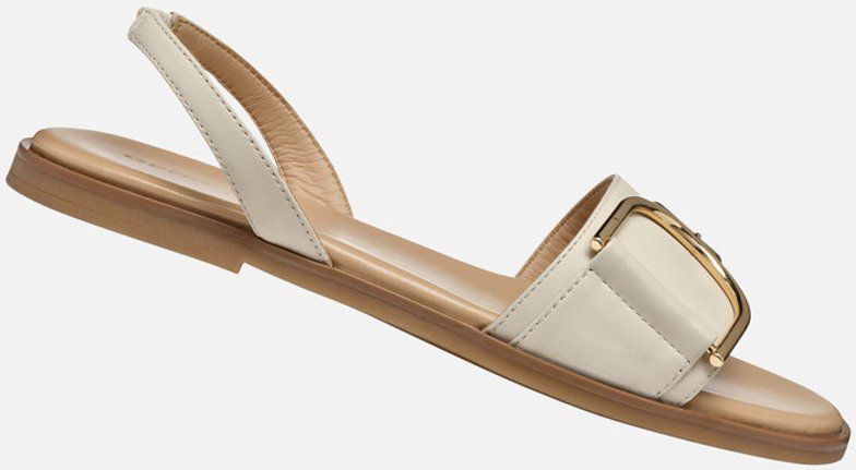 Geox - Naileen - Sandalen - Lichtgrijs - Leer - Met Metalen Gesp