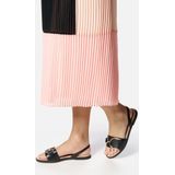 GEOX NAILEEN Sandalen - ZWART - Nappa - Platte Damesmodel