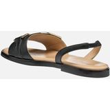 GEOX NAILEEN Sandalen - ZWART - Nappa - Platte Damesmodel