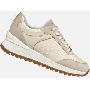 GEOX - DESYA - Sneakers - Melkwit/Lichtbeige - Lederlook/Suède