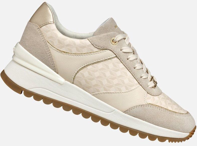 GEOX - DESYA - Sneakers - Melkwit/Lichtbeige - Lederlook/Suède