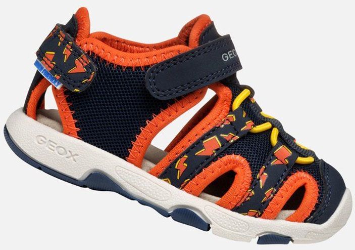 GEOX - MULTY - Sandalen - Marineblauw/Oranje - Mesh en Lederlook