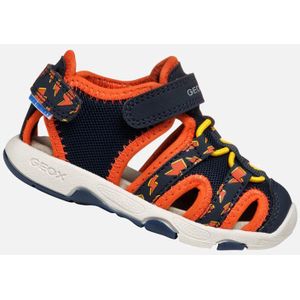 GEOX - MULTY - Sandalen - Marineblauw/Oranje - Mesh en Lederlook