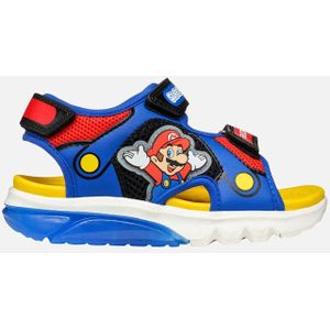 Geox - Ciberdron - Sandalen - Blauw - Mesh en Leerachtig Materiaal