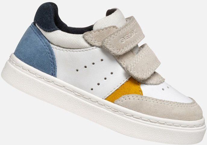 GEOX - NASHIK - Sneakers - Wit/Lichtblauw - Nappa/Suède