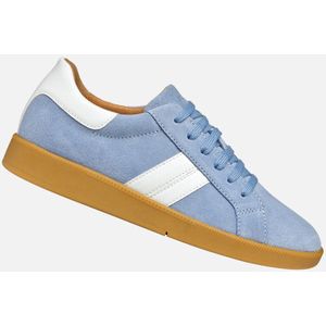 GEOX MELEDA Sneakers - Lichtblauw/Wit - Suède en Lederlook
