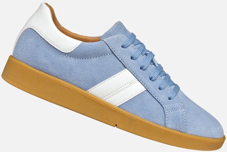 GEOX MELEDA Sneakers - Lichtblauw/Wit - Suède en Lederlook