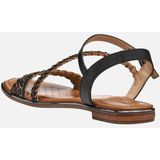 GEOX SOZY PLUS Sandalen - Zwart/Gunmetal - Leer/Metallic Leer
