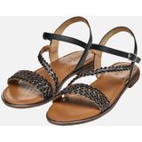 GEOX SOZY PLUS Sandalen - Zwart/Gunmetal - Leer/Metallic Leer