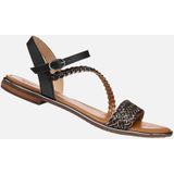 GEOX SOZY PLUS Sandalen - Zwart/Gunmetal - Leer/Metallic Leer