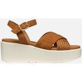 GEOX - XAND 2.2S - Sandalen - COGNAC - Suède - Middelhoge Sleehak