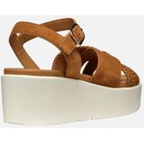 GEOX - XAND 2.2S - Sandalen - COGNAC - Suède - Middelhoge Sleehak