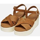 GEOX - XAND 2.2S - Sandalen - COGNAC - Suède - Middelhoge Sleehak