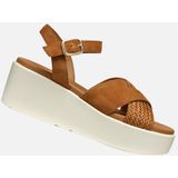 GEOX - XAND 2.2S - Sandalen - COGNAC - Suède - Middelhoge Sleehak