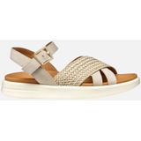 GEOX - XAND 2S - Sandalen - Lichte Taupekleur - Suède - Gekruiste Banden