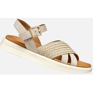 GEOX - XAND 2S - Sandalen - Lichte Taupekleur - Suède - Gekruiste Banden