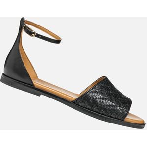 GEOX - NAILEEN - Sandalen - ZWART - Leer - Lage damessandaal met riempje