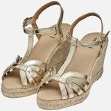 Geox - Gelsa - Sandalen - Metallic - Leer - Sleehak van Jute