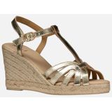 Geox - Gelsa - Sandalen - Metallic - Leer - Sleehak van Jute